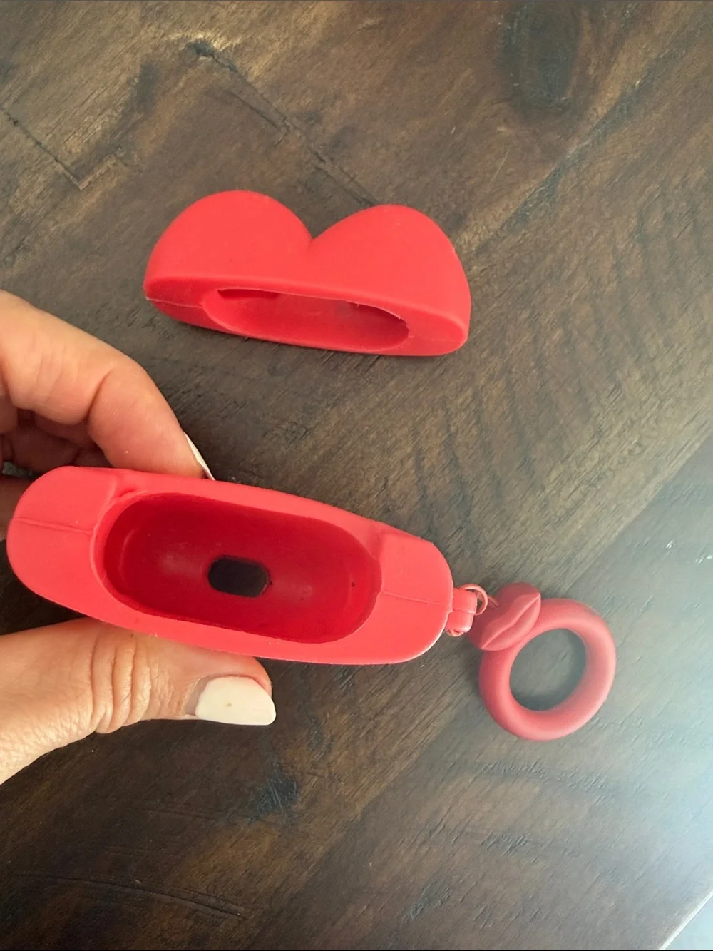 Red Heart Silicone AirPods Case